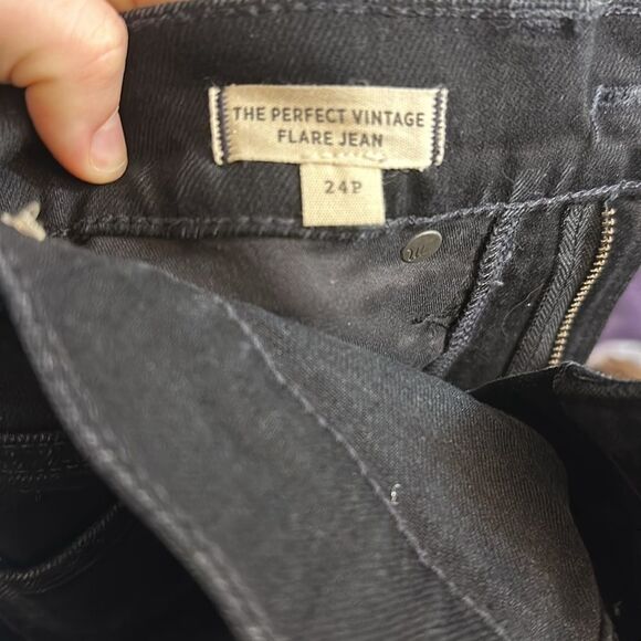 Madewell The Perfect Vintage Flare Jean in Sherborn Wash Black Denim - Picture 6 of 7